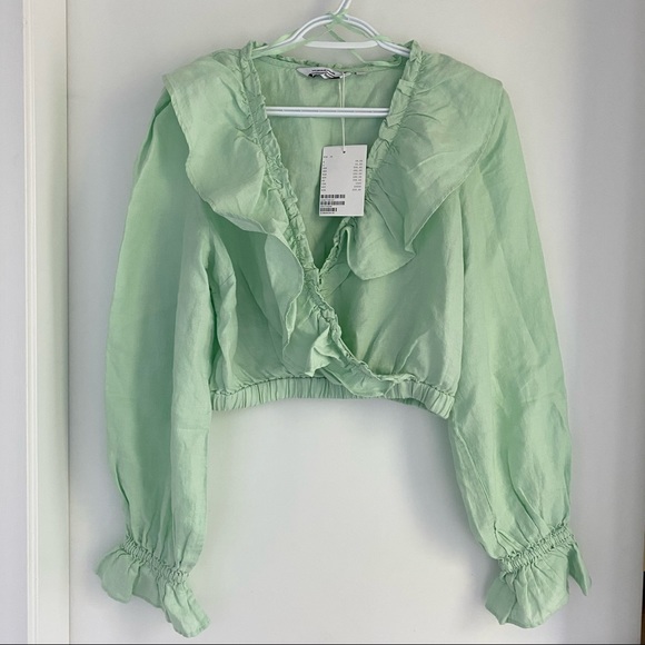 [Brand New] & Other Stories Linen Ruffled Crop Top - US 6 / EUR 38 - Picture 3 of 7